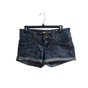 Wurl Vintage y2k Thick Stitch Jean Shorts Size 5 Low Rise